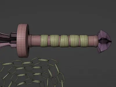 Morningstar whip - Ancient medieval weapon 3D model