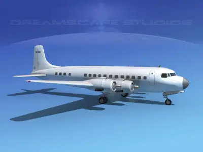 Douglas DC-6 Bare Metal 3D model