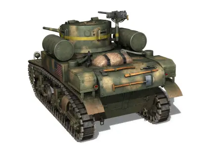 M3A1 Light Tank Stuart - Tiger 3D model