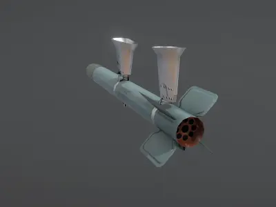 US Rocket HVAR Low-poly 3D model