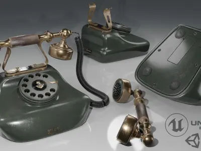 Old Telephone  Low-poly 3D model