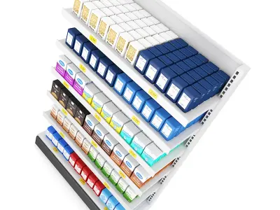 Supermarket Shelf 3D model