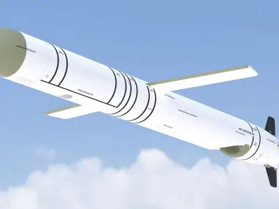 9M727 version of R-500 missile for Iskander-K system 3D model