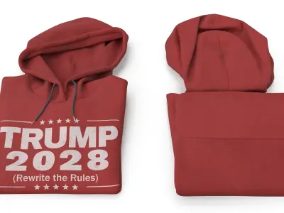 Trump 2028 Folded Hoodie 3D model