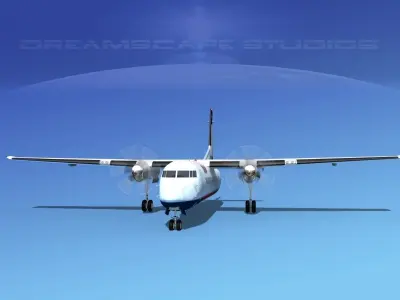 Fokker 50 Texair 3D model
