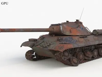 Tank IS 3M Destroyed 3D model