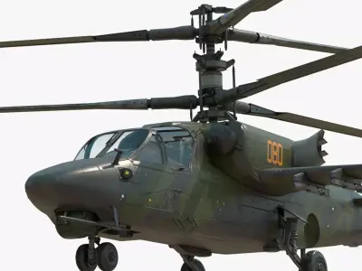 Attack Helicopter KA52 Black Shark Hokum Low-poly 3D model