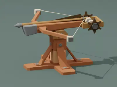 Medieval Ballista Free low-poly 3D model