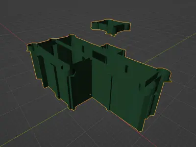 XVth century fortified church Low-poly 3D model