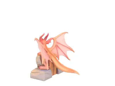 Exquisite 3D Gargoyle Bookend Model with Stone 3D model