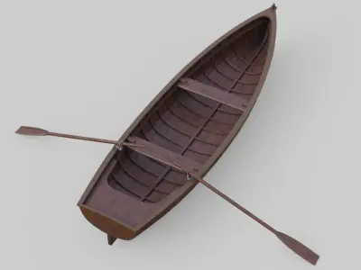 Rowboat 1D Low-poly 3D model