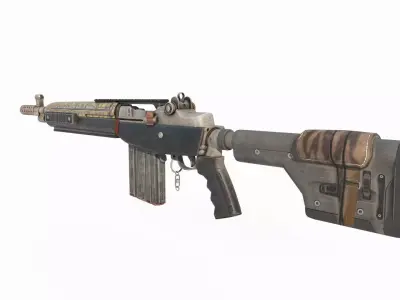Sci Fi wasteland style long range rifle 3D model