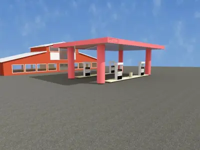 Barn store Low-poly 3D model