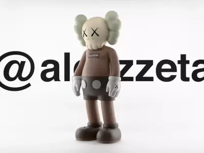 Kaws x Supreme 2 Textured 3D model