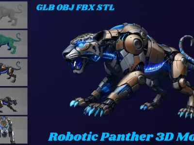  Robotic Panther - High Poly  3D model