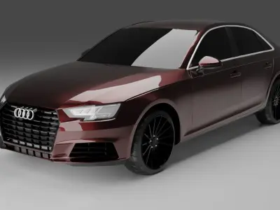 Audi A4 Sedan Full Exterior 3D Model Without Interior 3D model