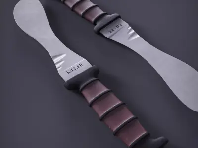 PBR Killer Knife Low-poly 3D model