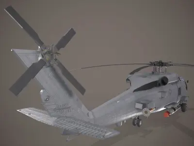 Sikorsky MH-60R Sea Hawk Complex Animation Low-poly 3D model