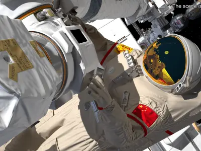 China Feitian Space Suit Rigged for Cinema 4D 3D model