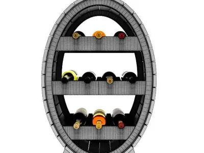Wine shelf Free 3D model