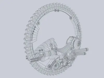 Mono wheel vehicle Low-poly 3D model