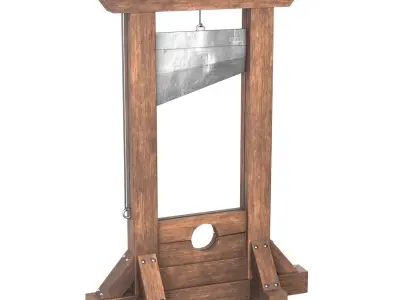 3d model Medieval guillotine Low-poly 3D model