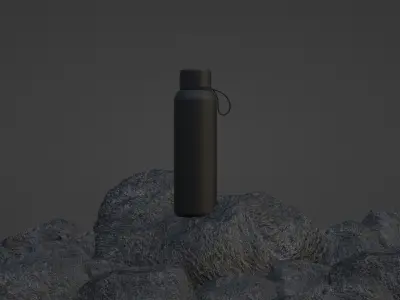 Tumbler Bottle Black Stainless Steel Low-poly 3D model