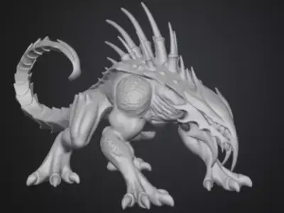 Scary horror alien enemy creature 3D model