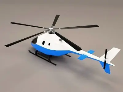 Lowpoly civil helicopter Low-poly 3D model