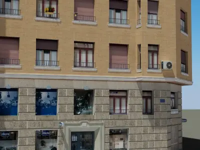 Building tall Low-poly 3D model