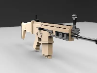 SCAR H Assault Rifle Free 3D model