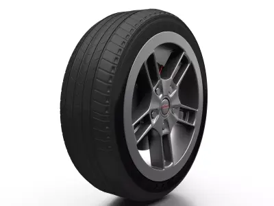 AUDI wheels with GOOD YEAR tires Low-poly 3D model