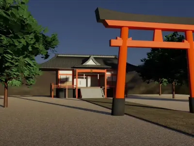 Japanese Shrine Free 3D model