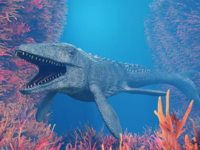 Monster Mosasaurus - Sea Dinosaur Low-poly 3D model