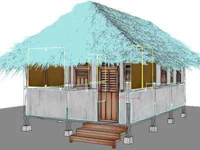 Sundanese traditional Suhunan Parahu Kumereb Low-poly 3D model