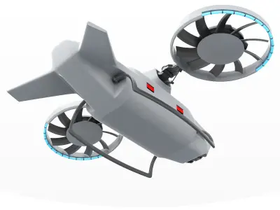 Cargo Quadrocopter  Dron Concept 03 3D model