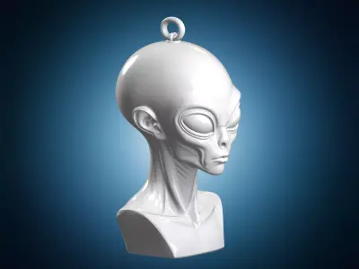 Alien Head Charm 3D print model