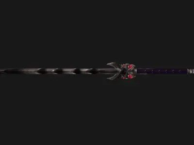 Fantasy sword PBR Low-poly 3D model