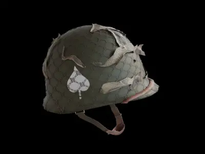 World War 2 US Paratrooper M1 Helmet Low-poly 3D model