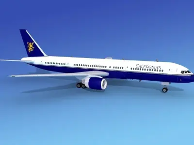 Boeing 757-200 Caledonian 3D model