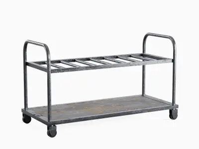 Steel Cart Set Low-poly 3D model