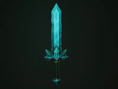 Crystal Sword - Game Ready Weapon Low-poly 3D model