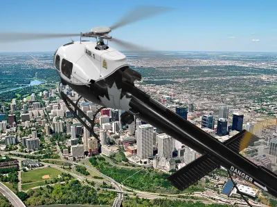 AS-350 Edmonton Police Service Animated Low-poly 3D model