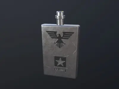 Military Bottle Game Ready Low-poly 3D model