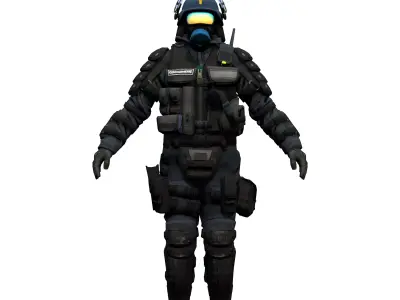 Agent from the game CSGO Chemical protection captain 3D model