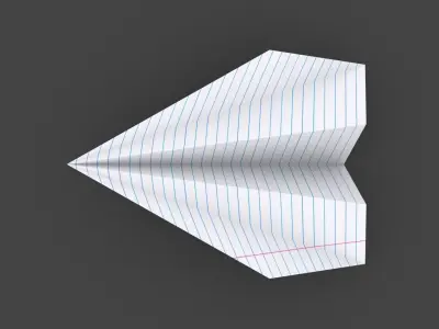 TOYS-002  Paper Jet Plane Low-poly 3D model
