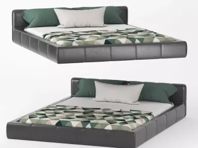 Modern bed Free 3D model shop