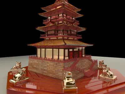 Chinese ancient tower 3D model