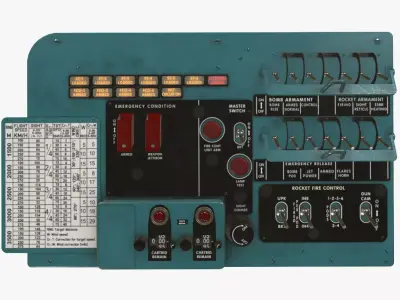 Mi-8MT Mi-17MT Left Circuit Breaker Console English Low-poly 3D model