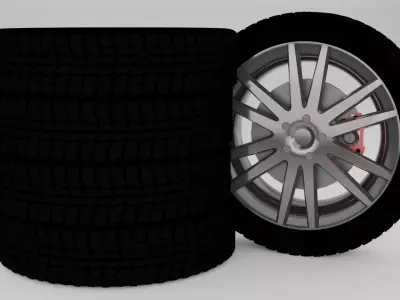 wheel tyres and wheels Free 3D model